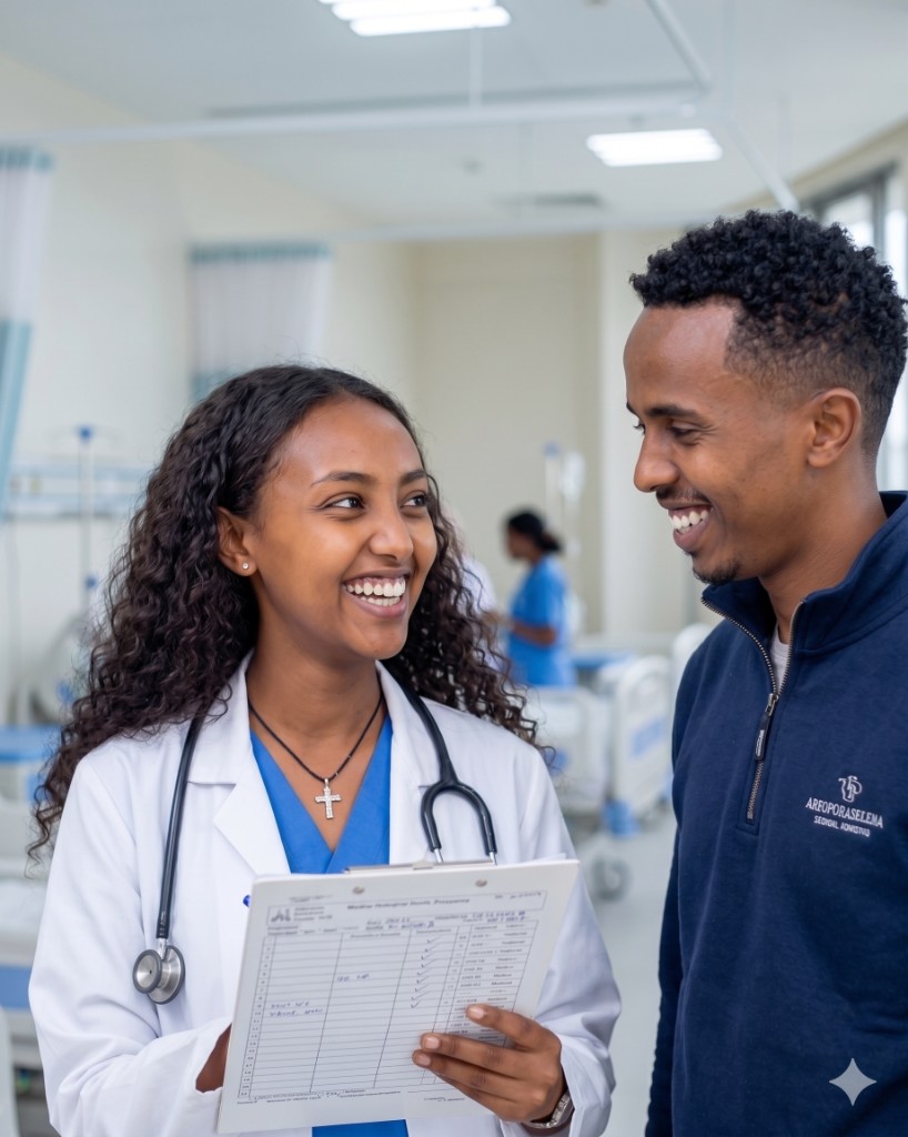 Doctor and patient in Ethiopian hospital